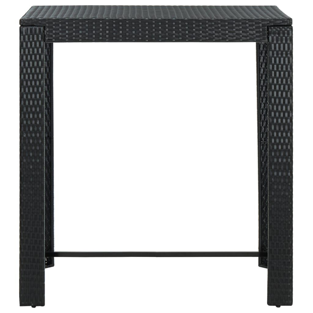 vidaXL Τραπέζι Μπαρ Κήπου Μαύρο 100x60,5x110,5 εκ. από Συνθετικό Ρατάν