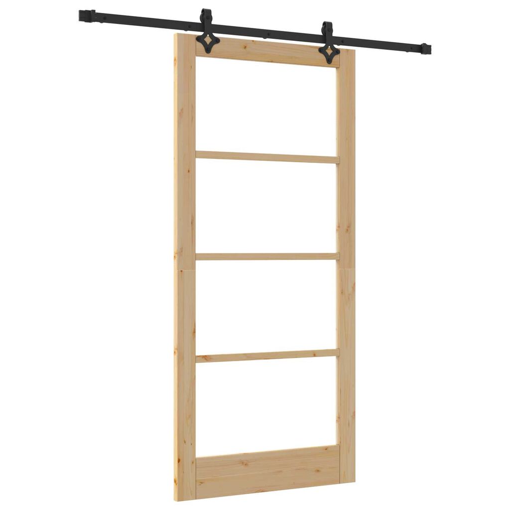 vidaXL Συρόμενη Πόρτα ORKDAL Καφέ 93 x 202 cm Ξύλο και μέταλλο