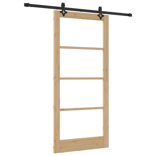 vidaXL Συρόμενη Πόρτα ORKDAL Καφέ 93 x 202 cm Ξύλο και μέταλλο