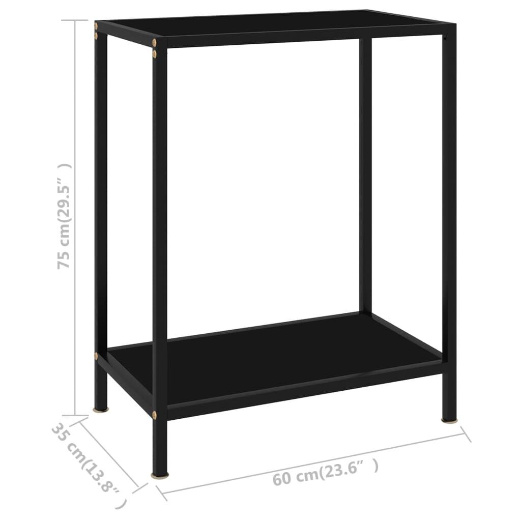 vidaXL Τραπέζι Κονσόλα Μαύρο 60 x 35 x 75 εκ. από Ψημένο Γυαλί