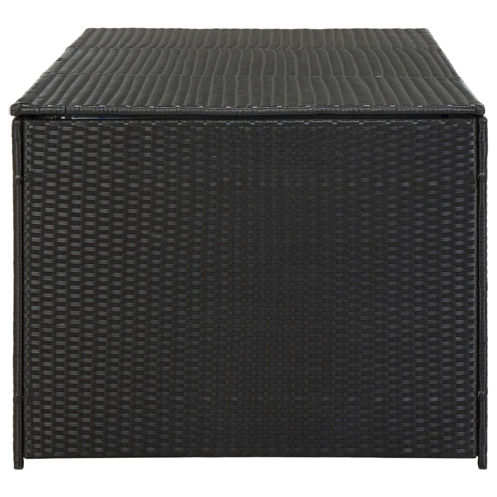 vidaXL Κουτί Αποθήκευσης Κήπου Μαύρο 180x90x70 εκ. από Συνθετικό Ρατάν