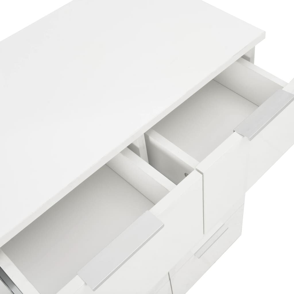 vidaXL Μπουφές Ψηλός Γυαλιστερός Λευκός 60x35x80 εκ. Επεξ. Ξύλο