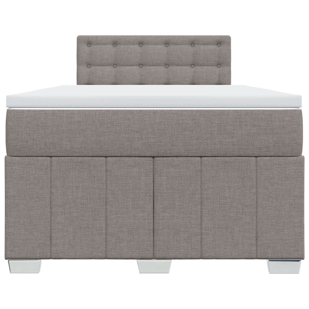 vidaXL Κρεβάτι Boxspring με Στρώμα Taupe 120x190 εκ. Υφασμάτινο
