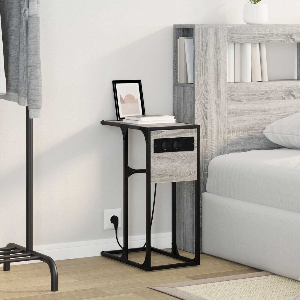 vidaXL Κομοδίνο Γκρι sonoma 41.5 x 26 x 60.5 εκ Επεξεργασμένο ξύλο