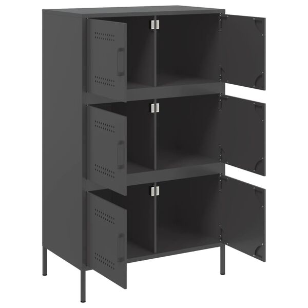 vidaXL Ντουλάπι Μαύρο 68x39x113 εκ. από Ατσάλι