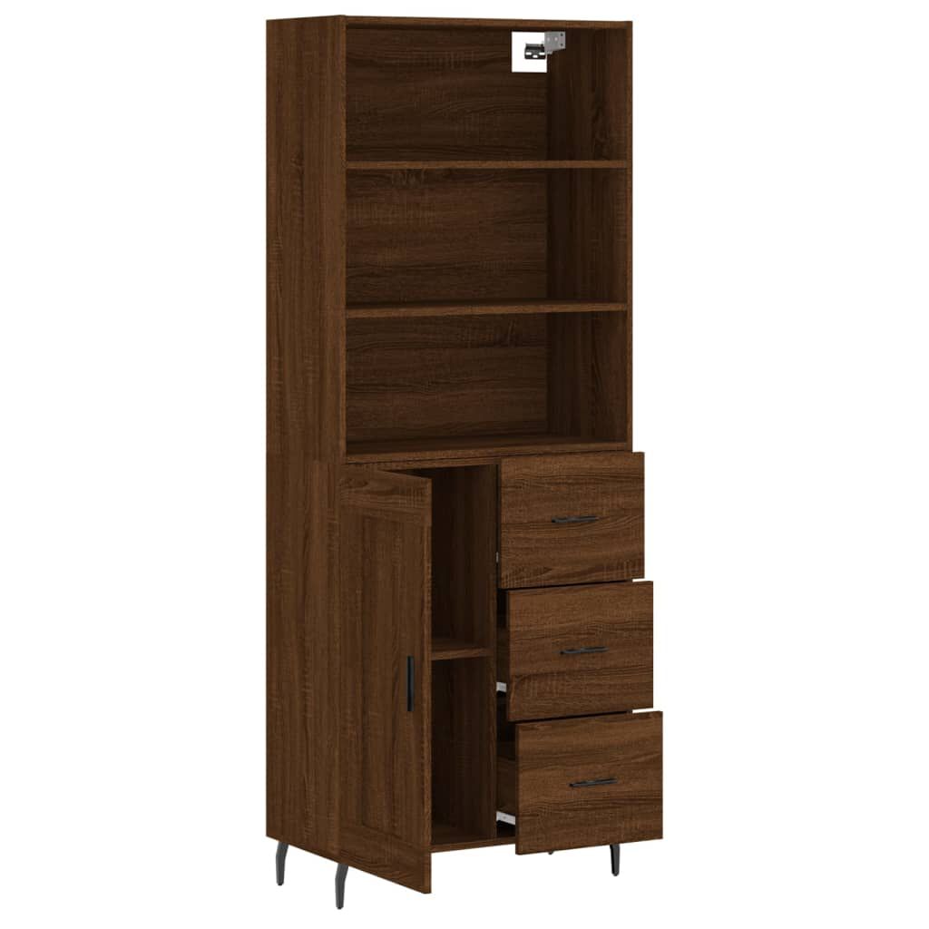 vidaXL Ντουλάπι Καφέ Δρυς 69,5 x 34 x 180 εκ. από Επεξεργασμένο Ξύλο