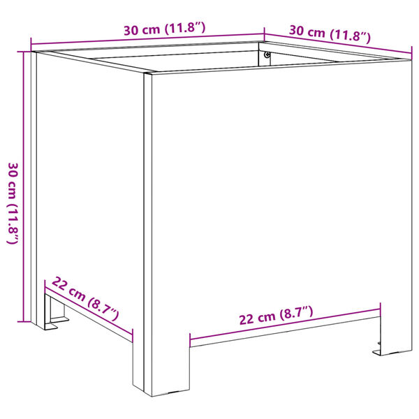 vidaXL Ζαρντινιέρες Κήπου 2 τεμ. 30x30x30εκ Ατσάλι σκληρυθέν στον αέρα