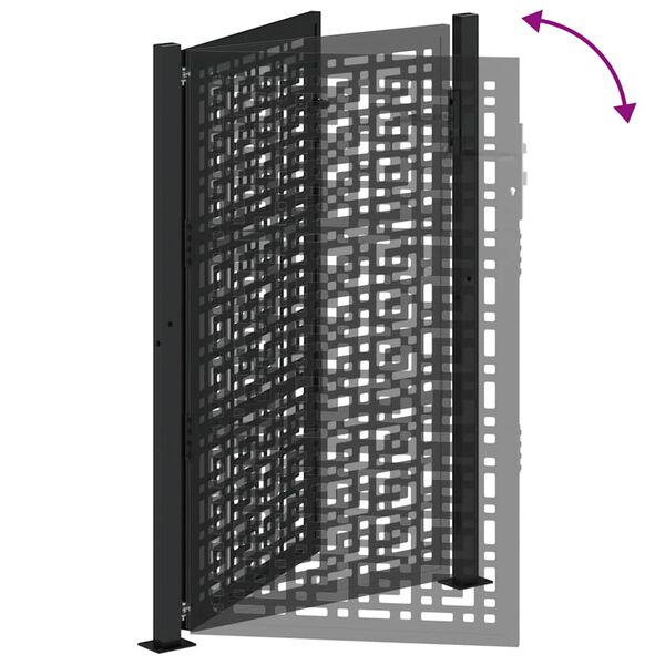 vidaXL Πύλη κήπου Μαύρη 105x155 cm Ατσάλινος Σταυρός Σχεδιασμός