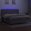 vidaXL &Kappa;&rho;&epsilon;&beta;ά&tau;&iota; Boxspring &mu;&epsilon; &Sigma;&tau;&rho;ώ&mu;&alpha; & LED Taupe 200x200 &epsilon;&kappa;. &Upsilon;&phi;&alpha;&sigma;&mu;ά&tau;&iota;&nu;&omicron;