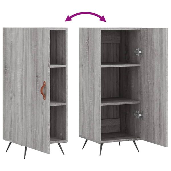 vidaXL Ντουλάπι Γκρι Sonoma 34,5x34x90 εκ. από Επεξεργασμένο Ξύλο
