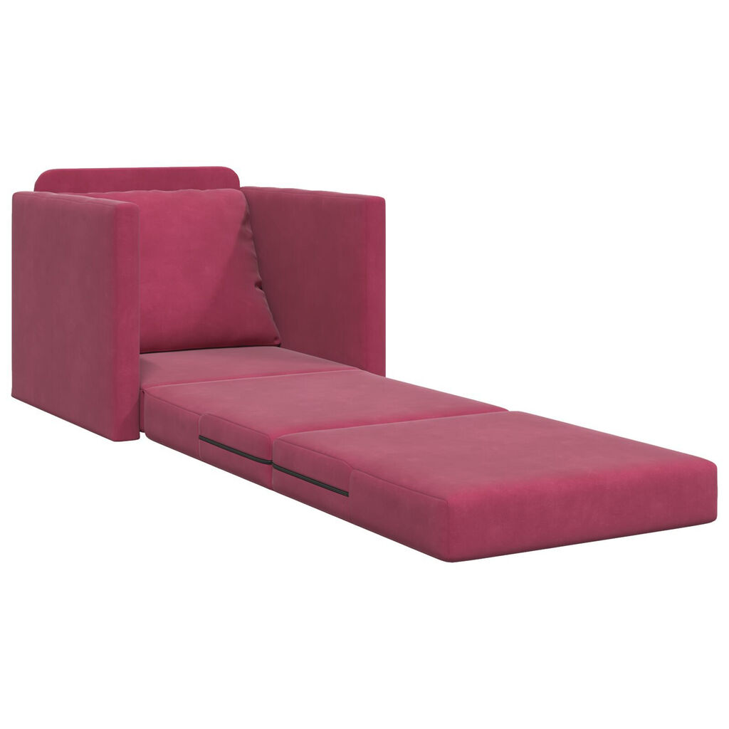 vidaXL Sofa Κρεβάτι 2 σε 1 Κρασιού Κόκκινο 74x77x81 εκ. Βαμβακερό