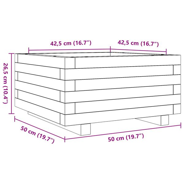 vidaXL Ζαρντινιέρα Κήπου 50x50x26,5 εκ. από Εμποτισμένο Ξύλο Πεύκου