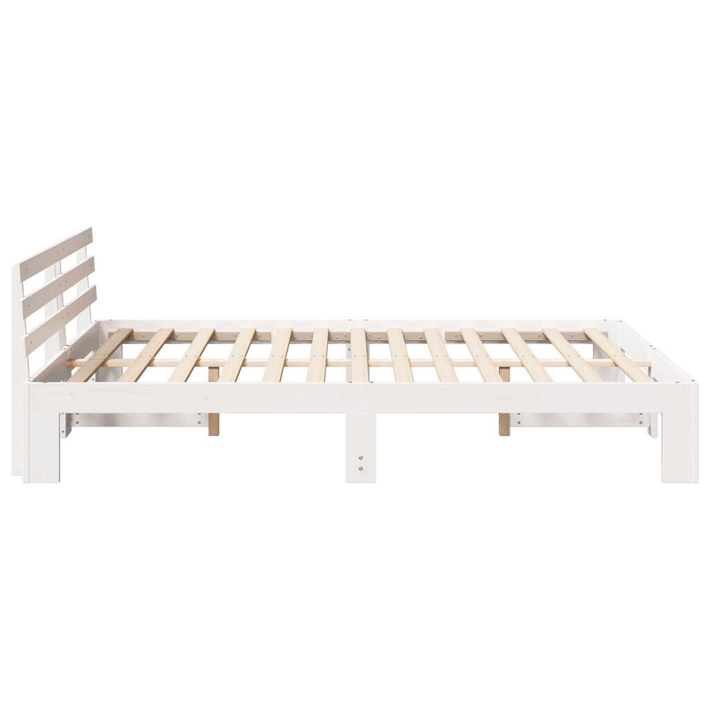 vidaXL Ξύλινο Κρεβάτι Λευκό Ξύλο 140 x 200 cm Ανθεκτικό