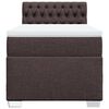 vidaXL Κρεβάτι Boxspring με Στρώμα Σκούρο Καφέ 90x190 εκ. Υφασμάτινο