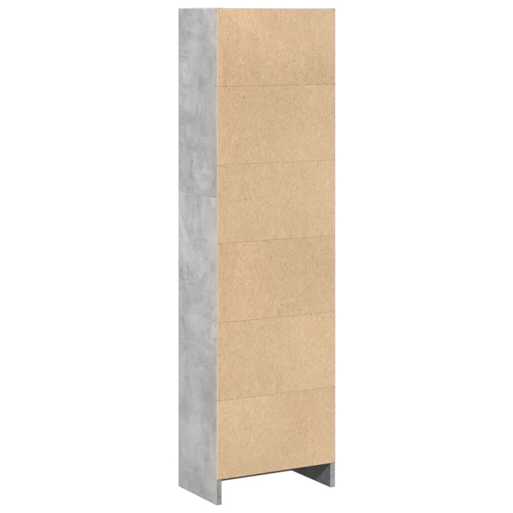 vidaXL Βιβλιοθήκη Γκρι Σκυροδέματος 40x24x143 εκ. Επεξεργ. Ξύλο