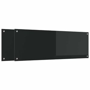 vidaXL Πίσω Πάνελ Κουζίνας 2 pcs Μαύρο 120 x 40 cm σκληρυμένο γυαλί