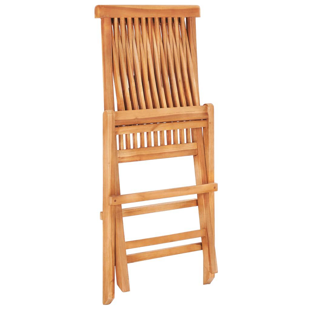 vidaXL Σετ Επίπλων Mπιστρό 3 τεμ. Μασίφ Ξύλο Teak με Μαύρα Μαξιλάρια