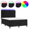 vidaXL &Kappa;&rho;&epsilon;&beta;ά&tau;&iota; Boxspring &mu;&epsilon; &Sigma;&tau;&rho;ώ&mu;&alpha; & LED &Mu;&alpha;ύ&rho;&omicron; 140x200 &epsilon;&kappa;. &Beta;&epsilon;&lambda;&omicron;ύ&delta;&iota;&nu;&omicron;