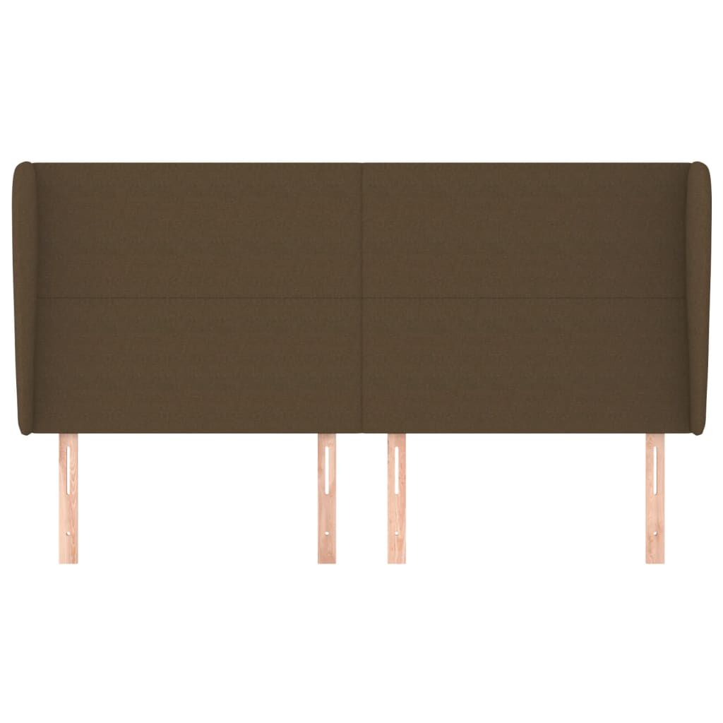 vidaXL Κεφαλάρι με Πτερύγια Σκούρο Καφέ 163x23x118/128 εκ. Υφασμάτινο