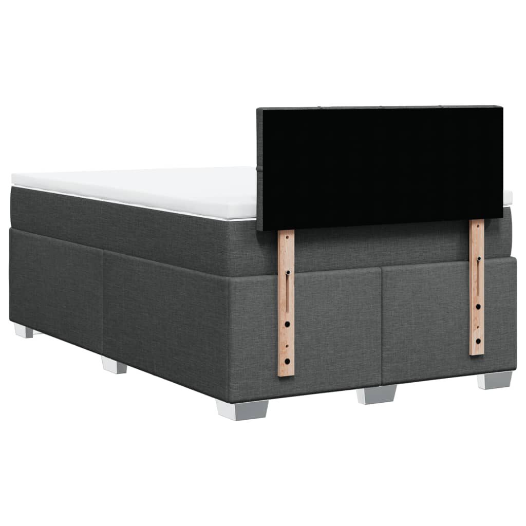 vidaXL Κρεβάτι Boxspring με Στρώμα Σκούρο Γκρι 120x190 εκ Υφασμάτινο