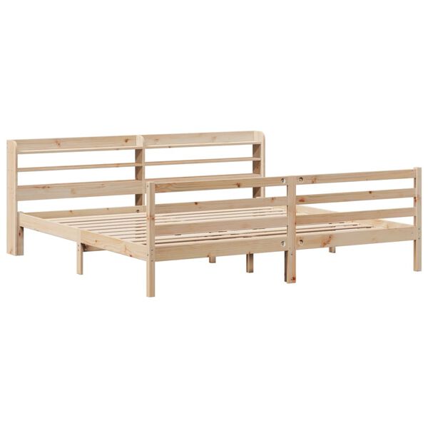 vidaXL Πλαίσιο Κρεβατιού με Κεφαλάρι 180x200 εκ. από Μασίφ Ξύλο Πεύκου