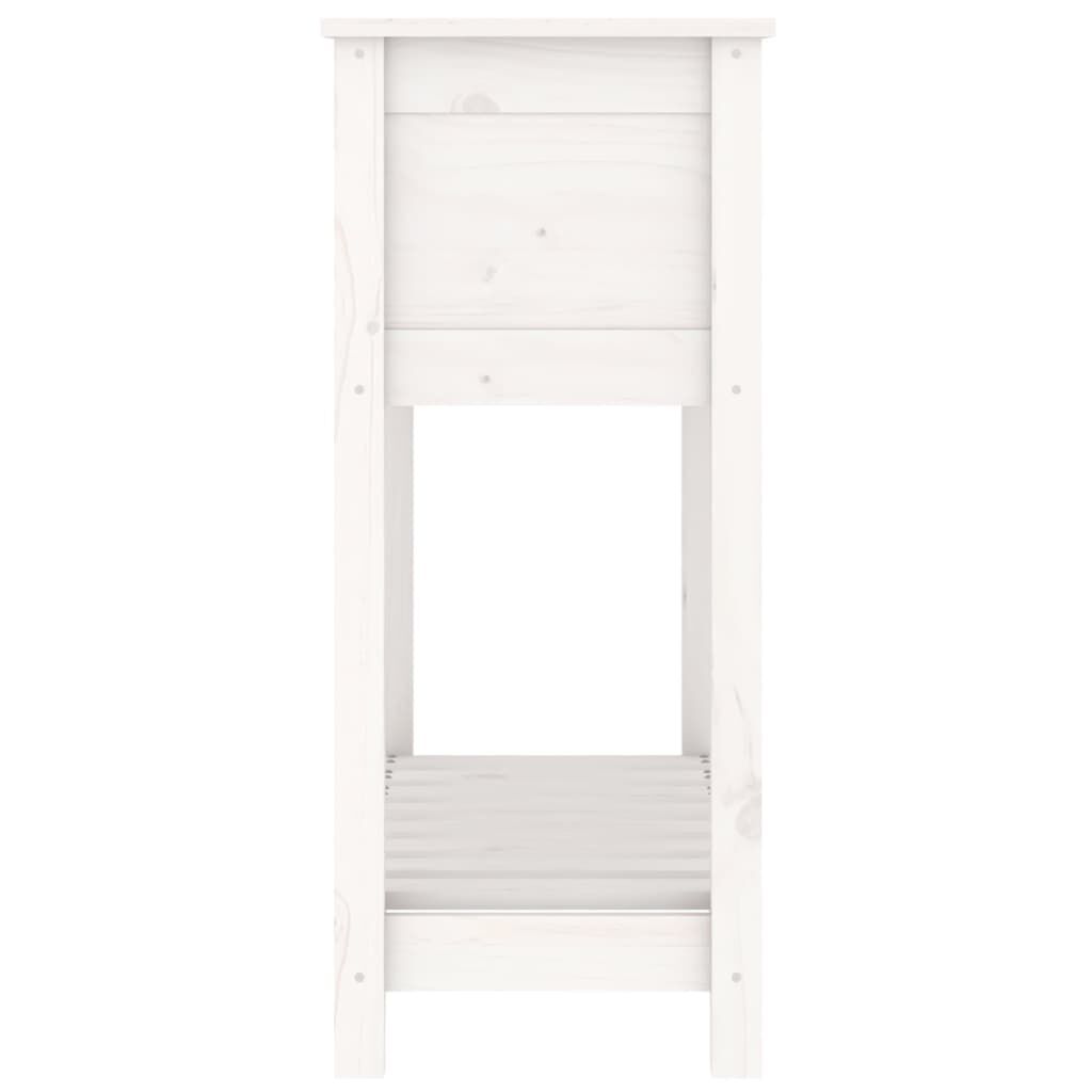 vidaXL Ζαρντινιέρα με Ράφι Λευκή 82,5x34,5x81 εκ. Μασίφ Ξύλο Πεύκου