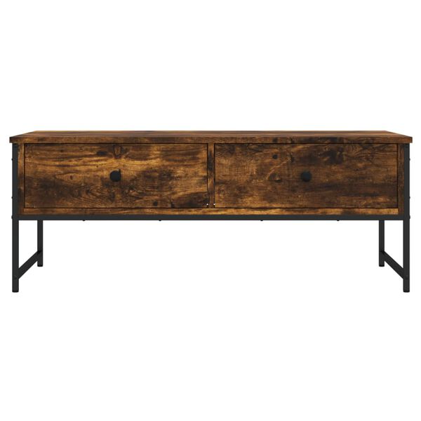 vidaXL Τραπεζάκι Σαλονιού Καπνιστή Δρυς 101x49x39,5 εκ. Επεξεργ. Ξύλο