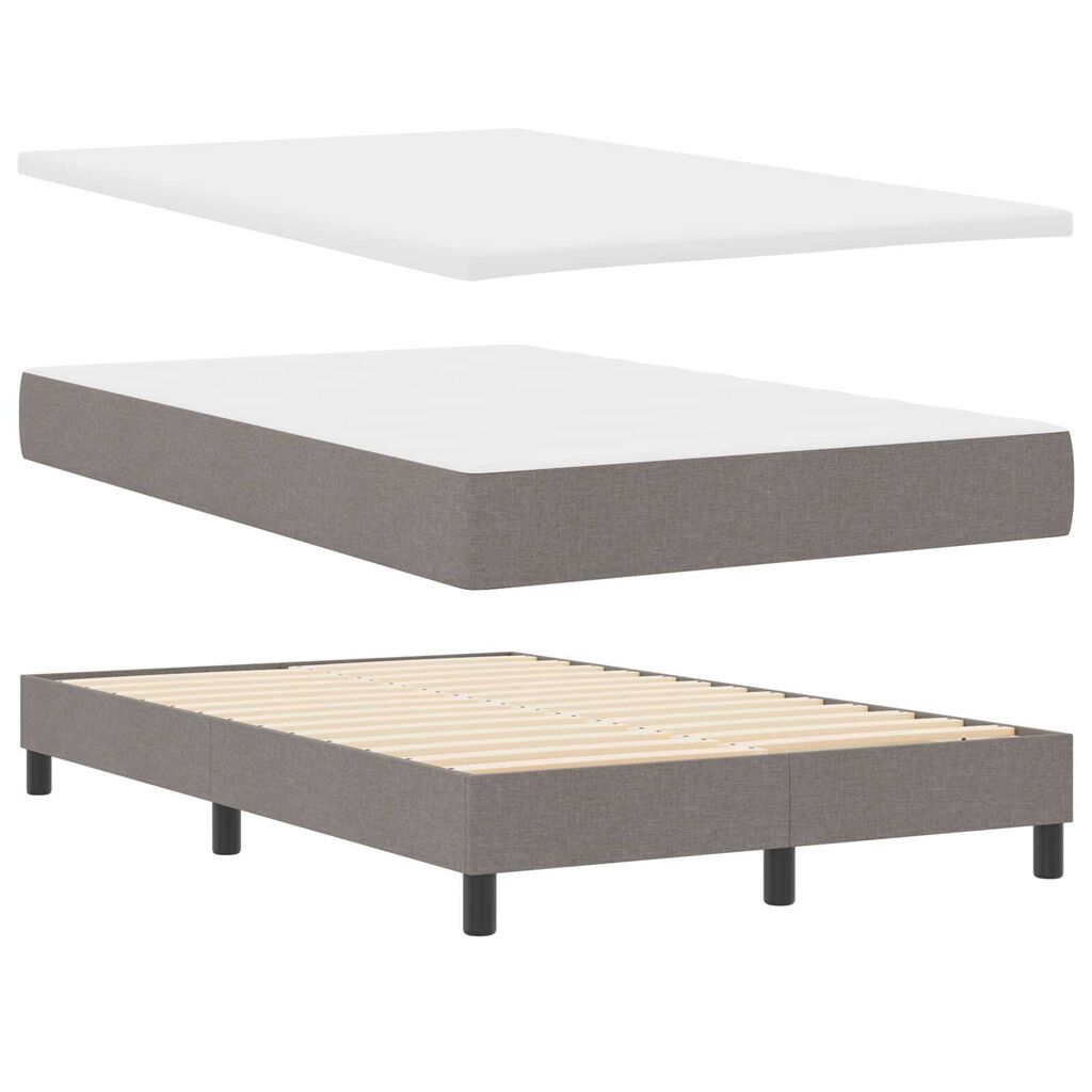 vidaXL Κρεβάτι Box Spring με Μαξιλάρι & LED Ταμπά 120x200 εκ. Υφάσματος
