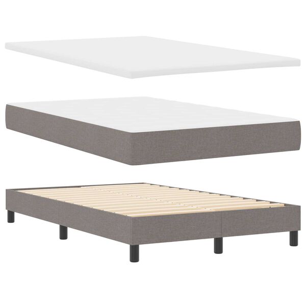 vidaXL Κρεβάτι Box Spring με Μαξιλάρι & LED Ταμπά 120x200 εκ. Υφάσματος