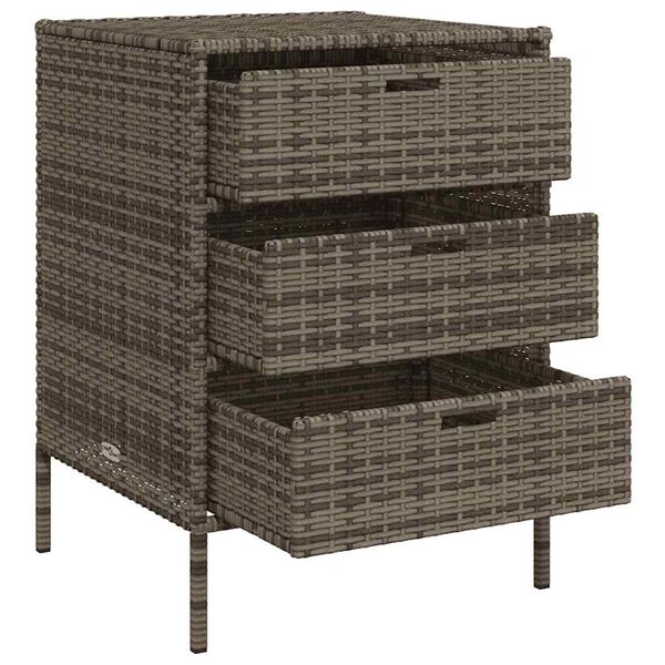 vidaXL Ντουλάπι Αποθήκευσης Κήπου Γκρι 55x59x80 εκ. Συνθετικό Ρατάν