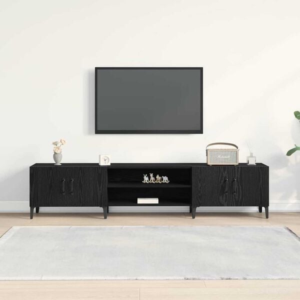 vidaXL Έπιπλο τηλεόρασης Μαύρη δρυς 180 x 31.5 x 40 εκ.