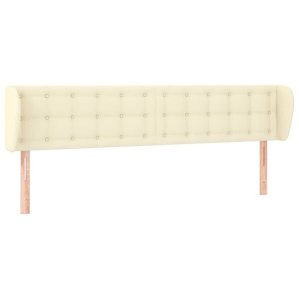 vidaXL Κεφαλάρι με Πτερύγια Κρεμ 183x23x78/88 εκ. Συνθετικό Δέρμα