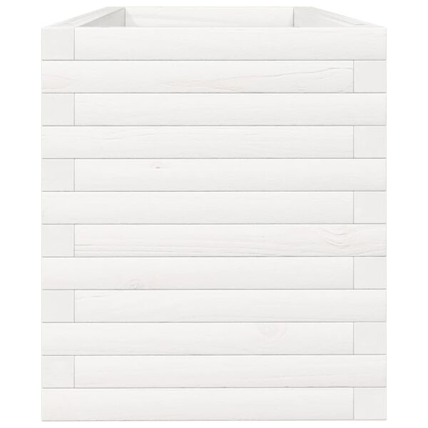 vidaXL Ζαρντινιέρα Κήπου Λευκή 110x40x45,5 εκ. από Μασίφ Ξύλο Πεύκου