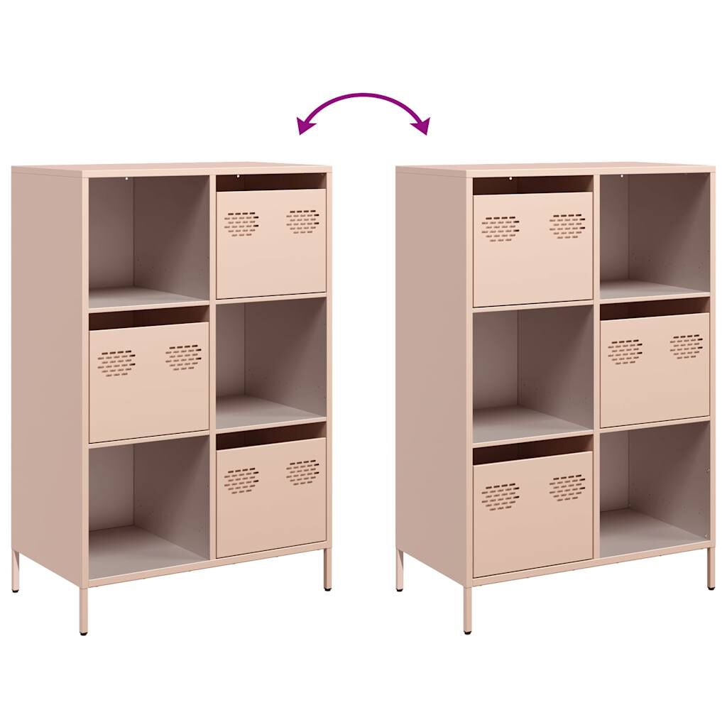 vidaXL Ντουλάπα Ροζ 68x39x103,5 εκ. από Χάλυβα