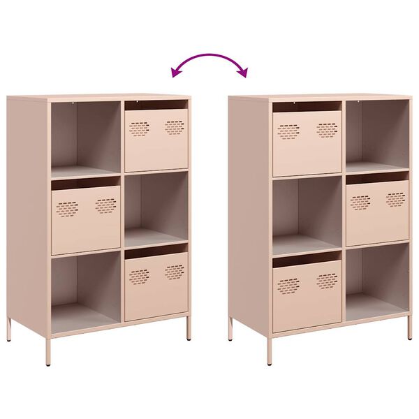 vidaXL Ντουλάπα Ροζ 68x39x103,5 εκ. από Χάλυβα