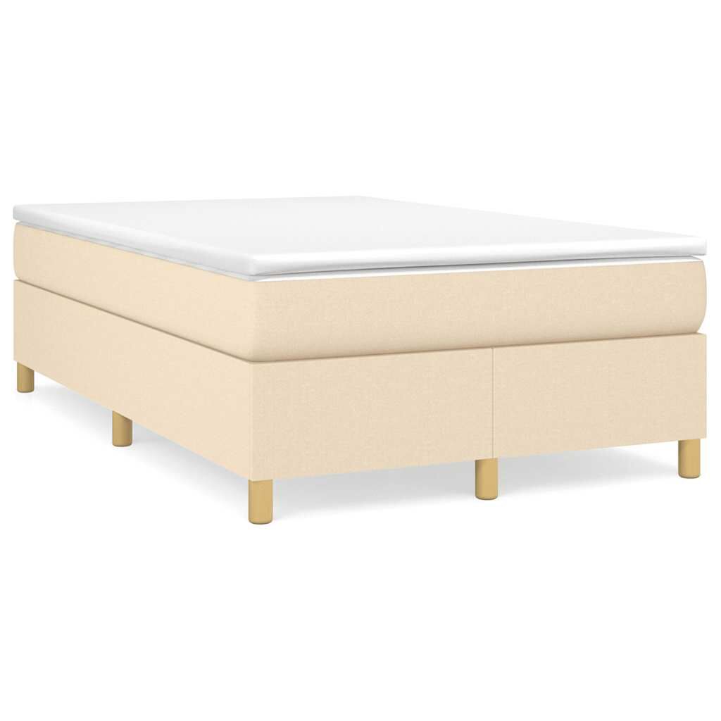 vidaXL Κρεβάτι Boxspring με Στρώμα Κρεμ 120x190 εκ. Υφασμάτινο