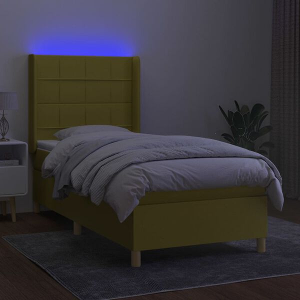 vidaXL &Kappa;&rho;&epsilon;&beta;ά&tau;&iota; Boxspring &mu;&epsilon; &Sigma;&tau;&rho;ώ&mu;&alpha; & LED &Pi;&rho;ά&sigma;&iota;&nu;&omicron; 80x200 &epsilon;&kappa;. &Upsilon;&phi;&alpha;&sigma;&mu;ά&tau;&iota;&nu;&omicron;