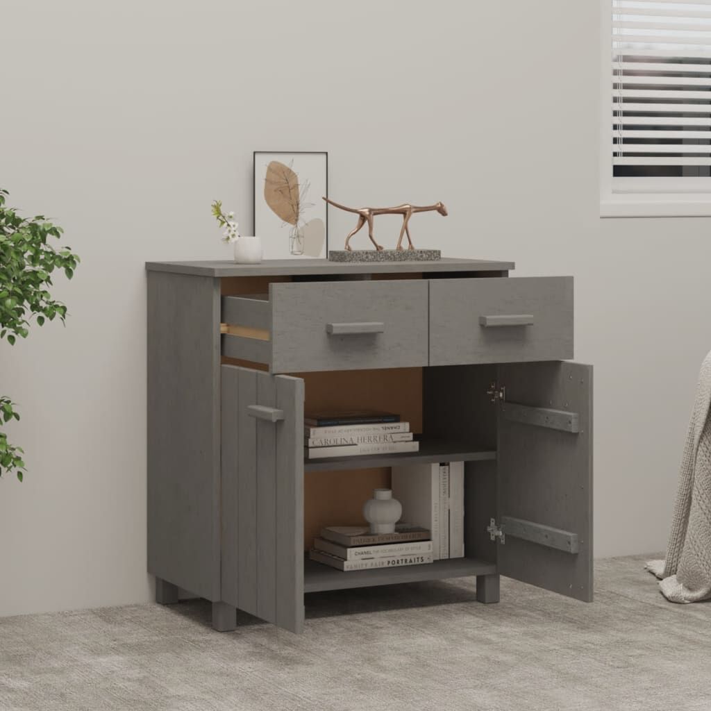 vidaXL Ντουλάπι Αποθήκευσης Ανοιχτό Γκρι 79x40x80 εκ Μασίφ Ξύλο Πεύκου