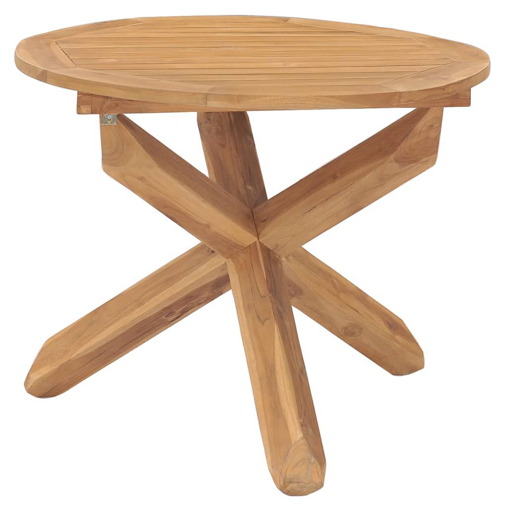vidaXL Τραπεζαρία Κήπου Ø90 x 75 εκ. από Μασίφ Ξύλο Teak