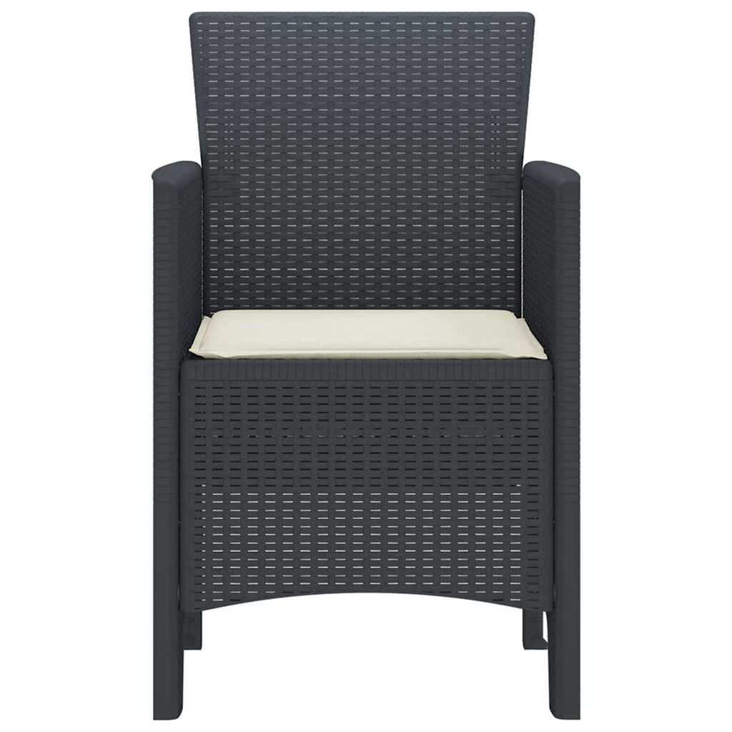 vidaXL Καρέκλα Κήπου 2 pcs Ανθρακί 53 x 49 x 85 εκ. PP