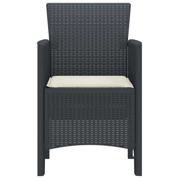 vidaXL Καρέκλα Κήπου 2 pcs Ανθρακί 53 x 49 x 85 εκ. PP