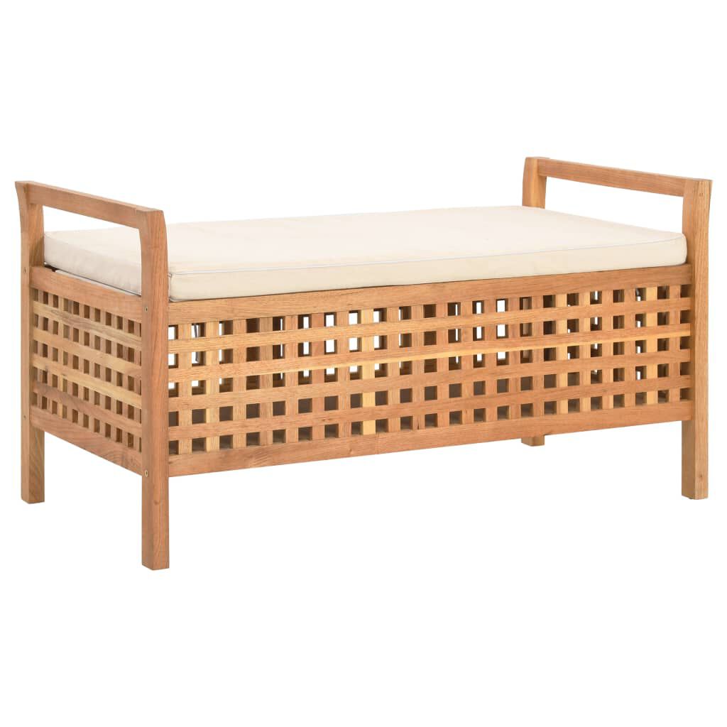 vidaXL Πάγκος με Αποθηκευτικό Χώρο 93 x 49 x 49 εκ Μασίφ Ξύλο Καρυδιάς