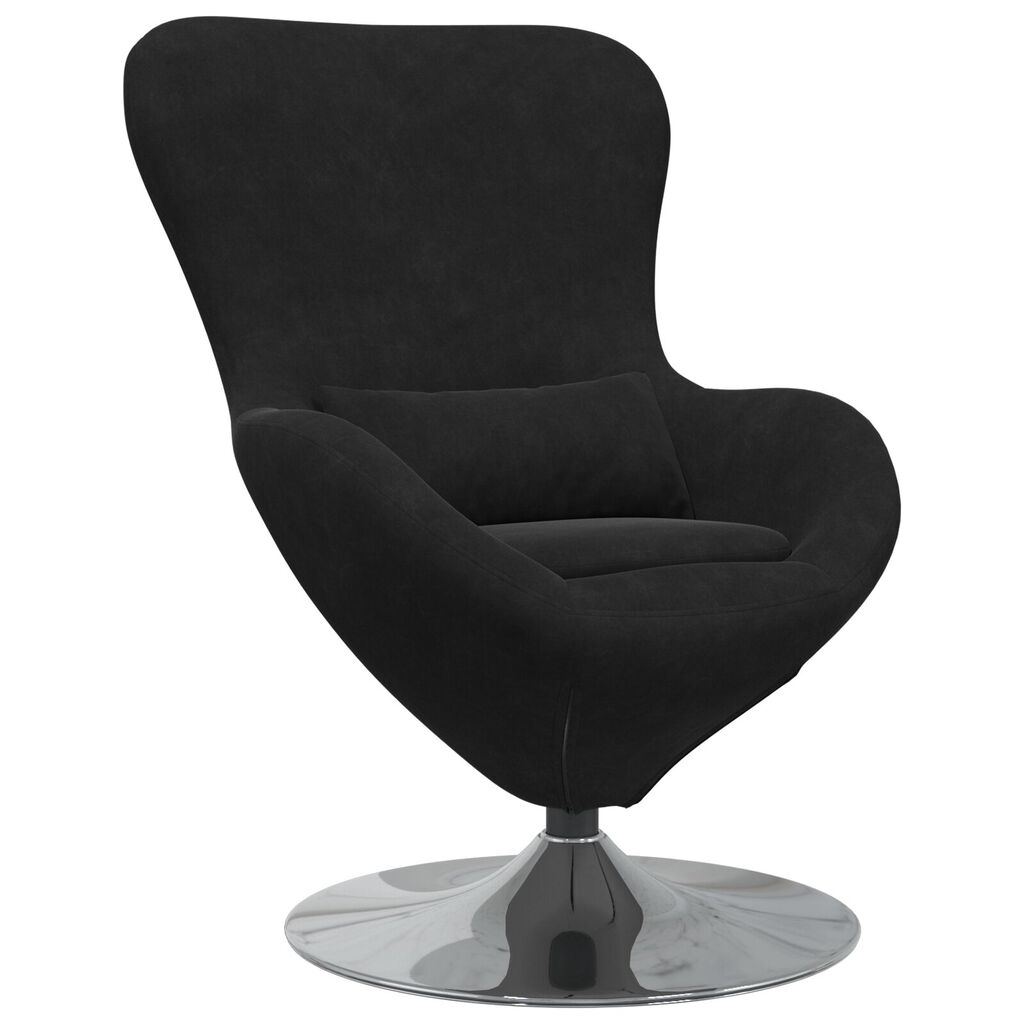 vidaXL Πολυθρόνα Αυγού Black Velvet