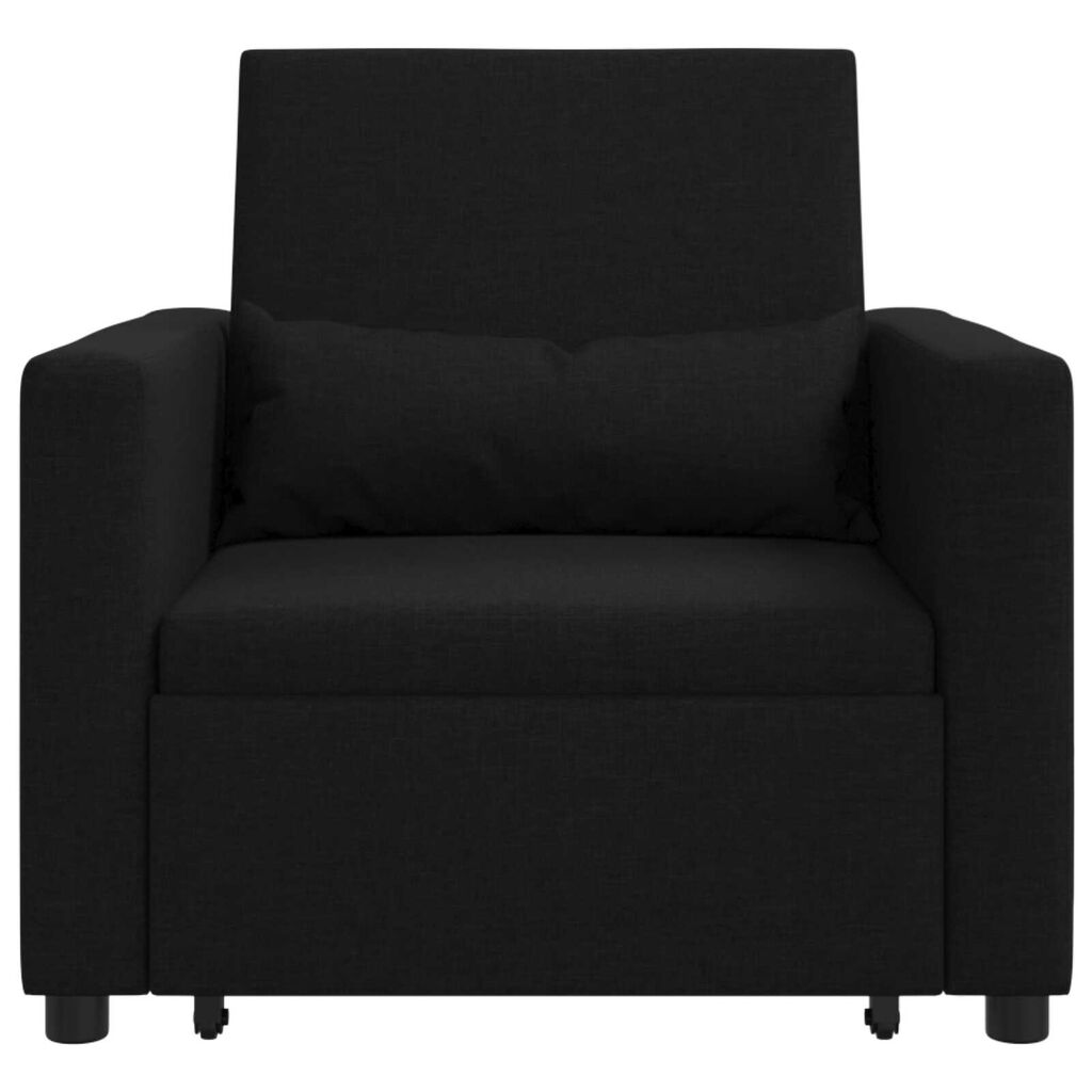 vidaXL Μονός καναπές-κρεβάτι Μαύρο 90 x 165 x 87 εκ. ύφασμα