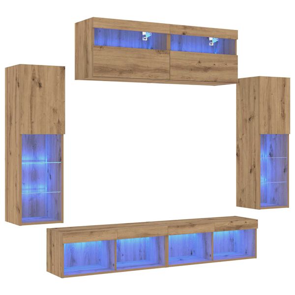vidaXL Σετ τοίχου για τηλεόραση 6 pcs artisan δρυς 30.5 x 30 x 102 εκ