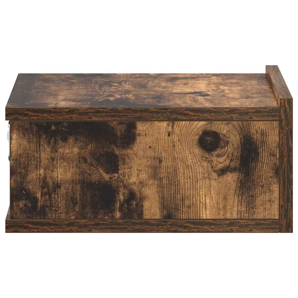 vidaXL Κομοδίνα Κρεμαστά 2 τεμ. Καπνιστή Δρυς 40x30x15εκ Επεξεργ. Ξύλο