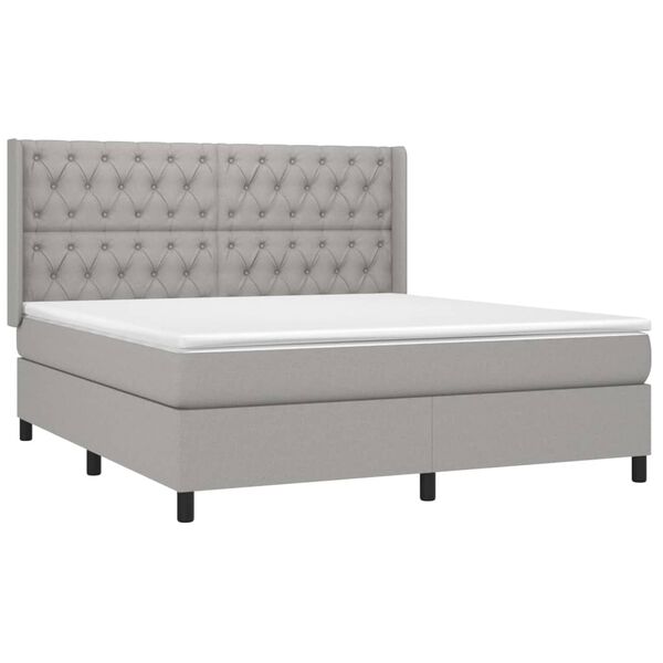 vidaXL Κρεβάτι Boxspring με Στρώμα Αν. Πράσινο 160x200εκ Υφασμάτινο