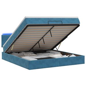 vidaXL &Kappa;&rho;&epsilon;&beta;ά&tau;&iota; Ottoman &mu;&epsilon; &Sigma;&tau;&rho;ώ&mu;&alpha; &kappa;&alpha;&iota; LED &Sigma;&kappa;&omicron;ύ&rho;&omicron; &Mu;&pi;&lambda;&epsilon; 140 x 190 cm