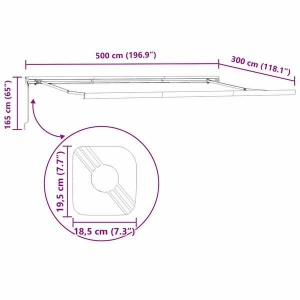 vidaXL Σκηνίτσα Αναδιπλούμενη Λευκό 500 x 300 εκ Ύφασμα, Μέταλλο