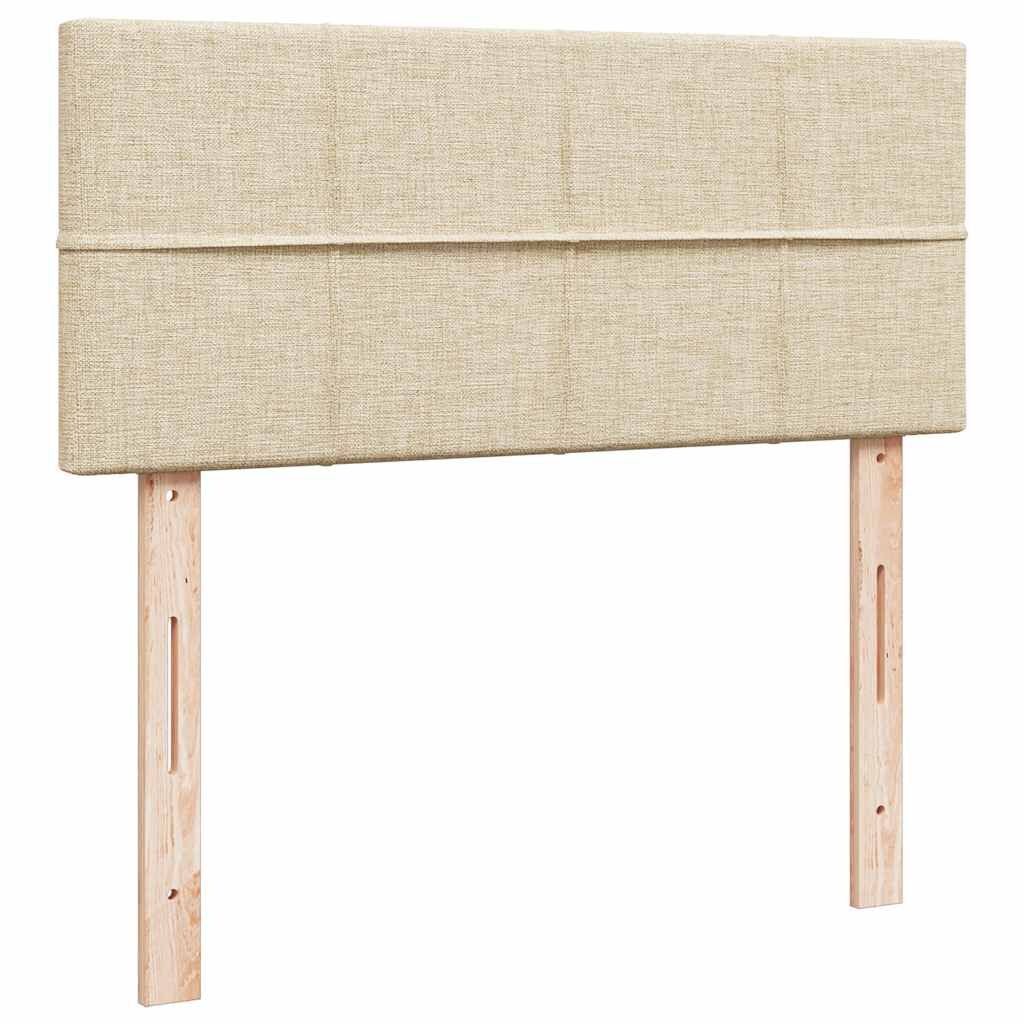 vidaXL Κρεβάτι Boxspring με Στρώμα Κρεμ 120x190 εκ. Υφασμάτινο